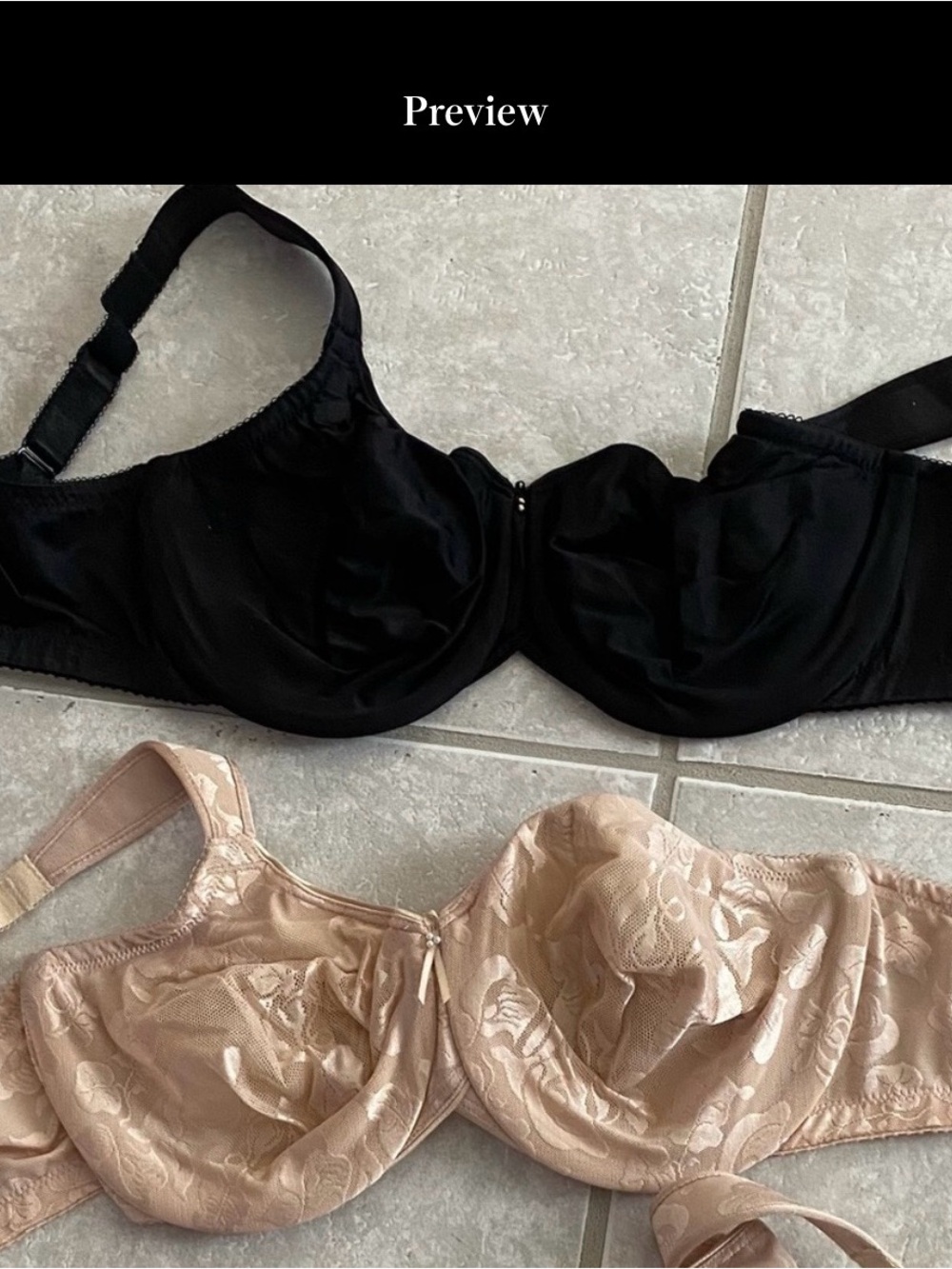 Wacoal Black and Nude Lace Underwire Bras